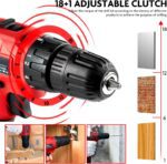 Tool Set with Drill, 108Pcs Cordless Drill Household Power Tools Set with 16.8V Lithium Driver Claw Hammer Wrenches Pliers DIY Accessories Tool Kit - Image 6