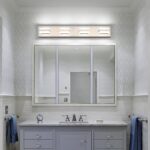 SOLFART Bathroom Vanity Lights Brushed Nickel Light Fixtures for Bathroom Above Mirror 4 Light Led Lights Bath Lighting Fixture Nickel - Image 5