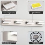 SOLFART Bathroom Vanity Lights Brushed Nickel Light Fixtures for Bathroom Above Mirror 4 Light Led Lights Bath Lighting Fixture Nickel - Image 8