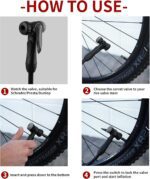 BV Bicycle Pump Durable Bike Floor Pump 17/24 inch Smart Valve Head, 160 psi, Automatically Reversible Presta and Schrader - Image 6