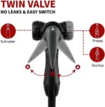 BV Bicycle Pump Durable Bike Floor Pump 17/24 inch Smart Valve Head, 160 psi, Automatically Reversible Presta and Schrader - Image 7