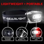 GearLight 2Pack LED Headlamp - Outdoor Camping Head Lamps with Adjustable Headband - Lightweight Battery Powered Bright Flashlight Headlight with 7 Modes and Pivotable Head and Red Light - Image 5