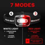 GearLight 2Pack LED Headlamp - Outdoor Camping Head Lamps with Adjustable Headband - Lightweight Battery Powered Bright Flashlight Headlight with 7 Modes and Pivotable Head and Red Light - Image 6
