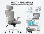 TRALT Office Chair - Ergonomic Office Chair with Back Support, Computer Chair - Home Office Desk Chairs, 330lbs Wide Seat Big and Tall Office Chairs with Headrest, Comfy Desk Chairs (Grey) - Image 4