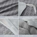 SAPHREAS Gray Geometric Plaid Duvet Cover Set Full Size 3pcs Plaid Bedding Comforter Cover Cotton Soft 1 Duvet Cover 80"x90" and 2 Pillow Shams 20"x26" - Image 6