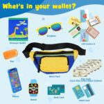 Play Purse for Little Boys Ages 3-6, My First Wallet Toy with Waist Bag, Dinosaur Wallet, Sunglasses, Smartphone, Smartwatch, Car Keys, Life Cards and Fake Money - Image 6