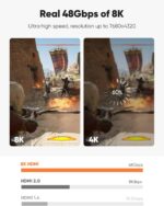 Snowkids 8K HDMI Cable 2.1 15FT 2-Pack, 48Gbps 4K Ultra High Speed Cord (8K@60Hz 7680x4320, 4K@120Hz) eARC HDR10 HDCP 2.2 & 2.3 3D, Compatible for PS-5/PS-4/X-Box/TV (Black) - Image 4