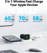 3 in 1 Charging Station for Apple Multiple Devices, Foldable Magnetic Fast Wireless Charger Dock, Travel Charging Pad for iPhone 16 15 14 13 12 Pro Max Plus Apple Watch Series & AirPods 4/3/2/Pro - Image 3