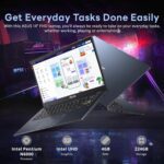 ASUS 14" FHD Laptop, Intel Pentium N6000 Processor, 4GB RAM, 224GB Storage(64GB eMMC+160GB Docking Station Set), Intel UHD Graphics, Webcam, Bluetooth, Win 11, Star Black - Image 4