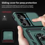 Weycolor for Samsung Galaxy S24 FE Case with Camera Lens Cover, HD Screen Protector, 10 FT Military Grade Drop Protection, Magnetic Ring Holder Kickstand Protective Phone Case, Pine Green - Image 4