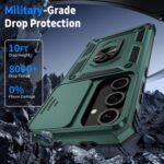 Weycolor for Samsung Galaxy S24 FE Case with Camera Lens Cover, HD Screen Protector, 10 FT Military Grade Drop Protection, Magnetic Ring Holder Kickstand Protective Phone Case, Pine Green - Image 5