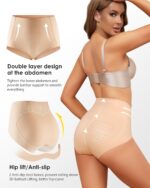 LEVAO Women Tummy Control Underwear, High Waisted Seamless Panties No Show Postpartum Briefs 4 Pack S-3XL - Image 3