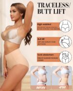 LEVAO Women Tummy Control Underwear, High Waisted Seamless Panties No Show Postpartum Briefs 4 Pack S-3XL - Image 5