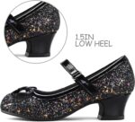 K KomForme Girl's Dress Shoes Mary Jane Glitter 1.5 in Low Heel Wedding Party Princess Shoes for Toddler/Little/Big Kids - Image 5