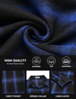 COOFANDY Mens Flannel Shirts Long Sleeve Button Down Shirt with Pocket Casual Shirts Work Shirts for Men - Image 5