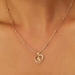 Cicy Bell Womens Heart Initial Necklace for Women 18k Gold Plated Shell Personalized Letter Pendant Necklace 17.7'' with 2'' Extender - Image 5