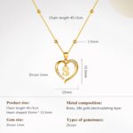 Cicy Bell Womens Heart Initial Necklace for Women 18k Gold Plated Shell Personalized Letter Pendant Necklace 17.7'' with 2'' Extender - Image 7