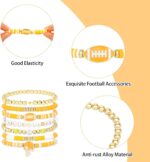 Casoty 7 Pcs Football Beads for Bracelets, Football Game Accessories, Gameday Bracelets for Women, Football Mom Accessories Football Outfits for Women - Image 8