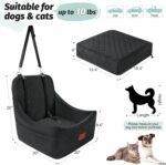 Dog Car Seat for Dogs Up to 35lbs,Fully Detachable and Washable,Memory Foam Covered Soft Fabric,Easy to Install with Adjustable Straps,Anti-Slip Bottom,Two Side Pockets(Black,Medium) - Image 4