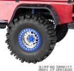 Aluminum 2.2 Wheel Tires for 1/10 SCX10 SCX10 II SCX10 III SCX10 Pro TRX4 TRX6 Gen7/8 D90 VS4-10 MST CFX RC Crawler Car,2.2 Beadlock Wheel Off Road Buggy Rally RC Truck Tires,Silver - Image 4