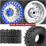 Aluminum 2.2 Wheel Tires for 1/10 SCX10 SCX10 II SCX10 III SCX10 Pro TRX4 TRX6 Gen7/8 D90 VS4-10 MST CFX RC Crawler Car,2.2 Beadlock Wheel Off Road Buggy Rally RC Truck Tires,Silver - Image 6