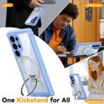 Nineasy 360° Rotatable Magnetic Stand for Samsung Galaxy S25 Ultra Case[Fit for MagSafe][Full Body Protection][Built-in 9H Screen Protector+Metal Kickstand] Heavy Duty 15FT Shockproof Phone Case Blue - Image 3