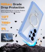 Nineasy 360° Rotatable Magnetic Stand for Samsung Galaxy S25 Ultra Case[Fit for MagSafe][Full Body Protection][Built-in 9H Screen Protector+Metal Kickstand] Heavy Duty 15FT Shockproof Phone Case Blue - Image 5