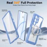 Nineasy 360° Rotatable Magnetic Stand for Samsung Galaxy S25 Ultra Case[Fit for MagSafe][Full Body Protection][Built-in 9H Screen Protector+Metal Kickstand] Heavy Duty 15FT Shockproof Phone Case Blue - Image 7