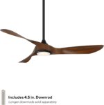 WAC Smart Fans Swirl Indoor and Outdoor 3-Blade Smart Home Ceiling Fan 54in Matte Black Koa with 3000K LED Light Kit and Remote Control works with Alexa and iOS or Android App - Image 3
