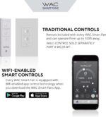WAC Smart Fans Swirl Indoor and Outdoor 3-Blade Smart Home Ceiling Fan 54in Matte Black Koa with 3000K LED Light Kit and Remote Control works with Alexa and iOS or Android App - Image 4