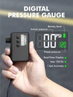 Mini Bike Tire Air Pump: Fast Inflate Portable Small Bicycle Electric Pump for Presta and Schrader Valves, 120 Psi High Pressure Pump with Digital Gauge for Road Bike, Mountain Bike, E-Bike - Image 5