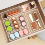12 PCS Drawer Organizer Set, 4 Sizes Storage Drawer Units, Clear Plastic Makeup Vanity Organizer and Storage Bins for Makeup, Stationeries, Multiple Gadgets for Bathroom, Office, Bedroom - Image 9
