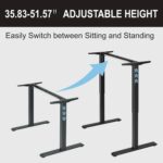 Electric Standing Desk Frame with Memory Height Settings, 225 lbs Weight Capacity, Adjustable Desk Frame for Home and Office Workstation（Black ） - Image 5