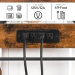 HOOBRO Bakers Rack with Power Outlet, 35.4 Inches Coffee Bar with Mesh Basket, Microwave Stand with 4 S-Shaped Hooks, Kitchen Bakers Rack with Storage, Easy to Assemble, Rustic Brown BF05HB01 - Image 5