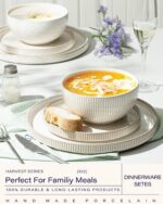 Getstar Dinnerware Sets, Plates and Bowls Sets (10.5” Dish + 8” Dish + 6” Bowl) for 4, Microwave Dishwasher Safe, 12 PCS Ceramic Dinnerware Sets - Image 3