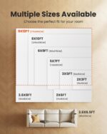Amada 9x12 Large Area Rugs, Modern Living Room Rugs with Non-Slip Backing & Short Pile, Washable Rug with Abstract Pattern for Living Room, Bedroom and Dinning Room, Dark Blue - Image 6