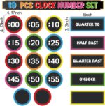 Colorful Clock Numbers Bulletin Board Kit Analog Clock for Kids Learning Classroom Clock for Back to School Elementary Classroom Decorations Teacher Supplies - Image 3