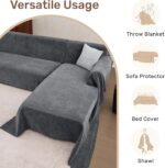 Sectional Couch Covers, 2 Pieces Washable L Shaped Couch Covers Sofa Blanket for Dogs Pet Friendly Sectional Sofa Slipcovers Furniture Protector,71"x 118"+ 71"x 118",(XX-Large,Dark Gray) - Image 6