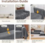 Sectional Couch Covers, 2 Pieces Washable L Shaped Couch Covers Sofa Blanket for Dogs Pet Friendly Sectional Sofa Slipcovers Furniture Protector,71"x 118"+ 71"x 118",(XX-Large,Dark Gray) - Image 8