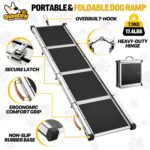 𝟐𝟎𝟐𝟓 𝐔𝐩𝐠𝐫𝐚𝐝𝐞𝐝 Extra Long 71”Dog Ramp for Car with Adjustable Head, Folding Pet Ramp for Large Dogs with Non-Slip Rug Surface, Dog Ramps Up to 330 lb for Car SUV Truck Bed Couch - Image 6
