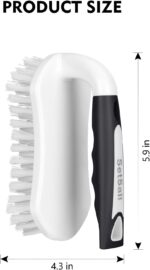SetSail Scrub Brush, Heavy-Duty Scrub Brushes for Cleaning with Stiff Bristles Cleaning Brush for Shower, Bathroom, Carpet, Kitchen and Bathtub Scrubber - 3 Pack (Black White) - Image 3