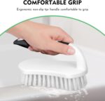 SetSail Scrub Brush, Heavy-Duty Scrub Brushes for Cleaning with Stiff Bristles Cleaning Brush for Shower, Bathroom, Carpet, Kitchen and Bathtub Scrubber - 3 Pack (Black White) - Image 4