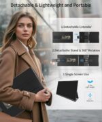 Laptop Screen Extender - 15.6" FHD 1080P Portable Monitor for Laptop, Detachable & Plug and Play Dual Monitor Extender for 13"-17.3" Laptops, Compatible with Wins/Mac/Android/Chrome - Image 7