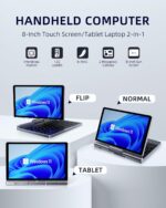 8 Inch 2-in-1 Mini Laptop,HD Rotatable Touch Screen Support Handwriting Windows 11 Pro Small Laptop, N100/N150,12GB RAM, 512GB SSD,Wi-Fi 6, BT 5.2,2 MP Camera,G-Sensor,HDMI,Type C Ultra Pocket PC - Image 3