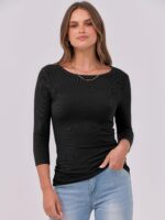 ANRABESS Womens 3/4 Long Sleeve Tops Ribbed Knit Slim Fitted Shirts Basic Tee Fall Outfits 2025 Fashion Y2K Clothes - Image 4