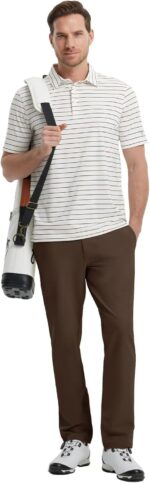 Mens Golf Pants Stretch 30"/32"/34" Water-Resistant Lightweight Stretch Casual Flat Front Dress Pants with 5 Pockets - Image 4
