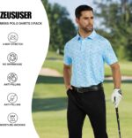 Mens Polo Shirts 3 Pack Fashion Print Mens Golf Shirt Short Sleeve Moisture Wicking Dry Fit Golf Shirts for Men - Image 4