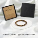 Tigers Eye Bracelet for Men, Natural Crystal Chakra Bracelet for Positive Energy Ease Anxiety, Spiritual Crystal Jewelry 8mm Round Bead Protection Stones Jewelry Gifts for Women Men - Image 7