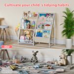 LATIBELL 3 Tier Kids Bookshelf and Toy Storage, Kids Book Sling Shelf, Montessori Baby Toddler Bookshelf for Kids, Kids Bookcase, Toy Storage Organizer, for Playroom, Bedroom, Nursery (White) - Image 8