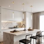 Pendant Lights Kitchen Island 3 Pack, 6500K Modern Kitchen Island Lights Ceiling Lighting Fixtures with Crystal Bubble, Integrated LED Cold White Hanging Light Dining Room Light Brushed Gold - Image 3